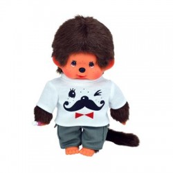 Monchhichi bamse - Dreng med Moustache T-shirt