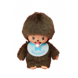 Monchhichi baby - Bebichhichi med blå hagesmæk