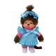 Dukketøj til Monchhichi - Blåt kjolesæt